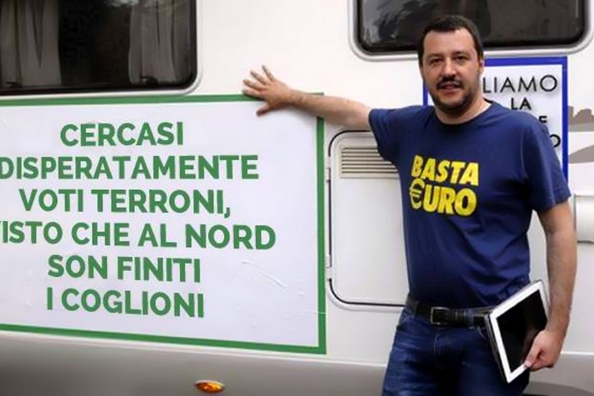 Oggi Salvini ama alla follia gli stessi meridionali che ieri puzzavano peggio dei cani