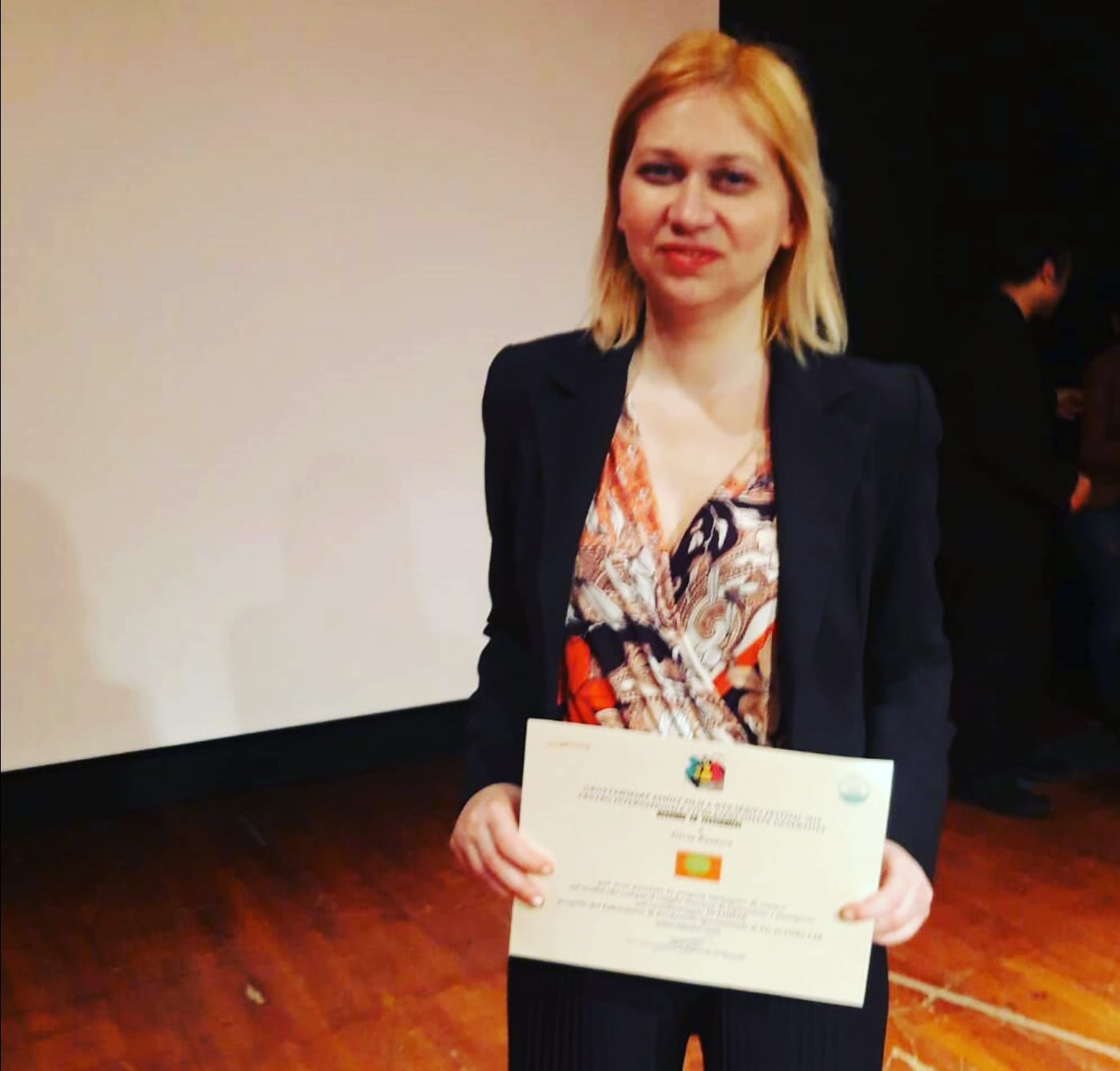 Silvia Busacca l'attrice protagonista di IN LIMINE premiata al Grottammare film festival