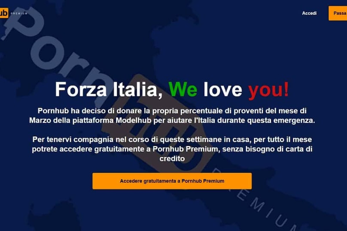 Pornhub salva gli europei in quarantena