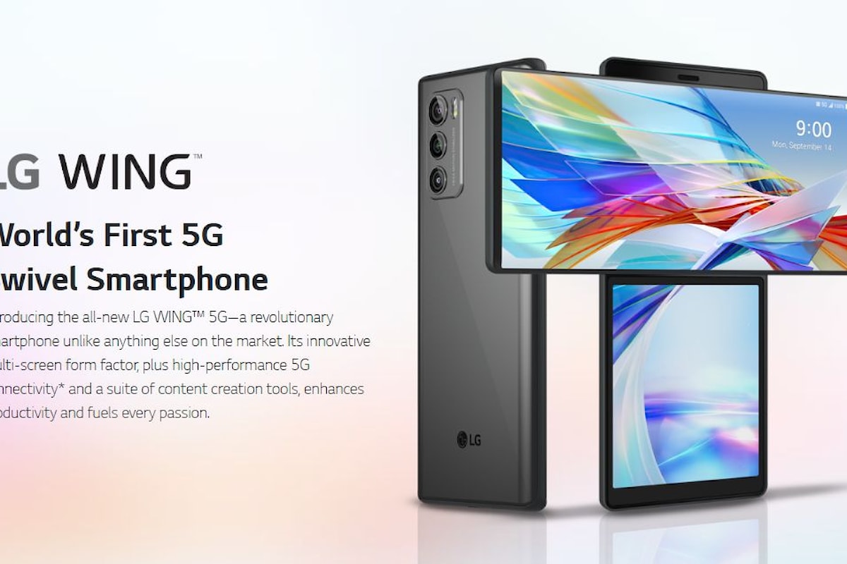 LG Wing è stato presentato ufficialmente: il primo smartphone con display rotante
