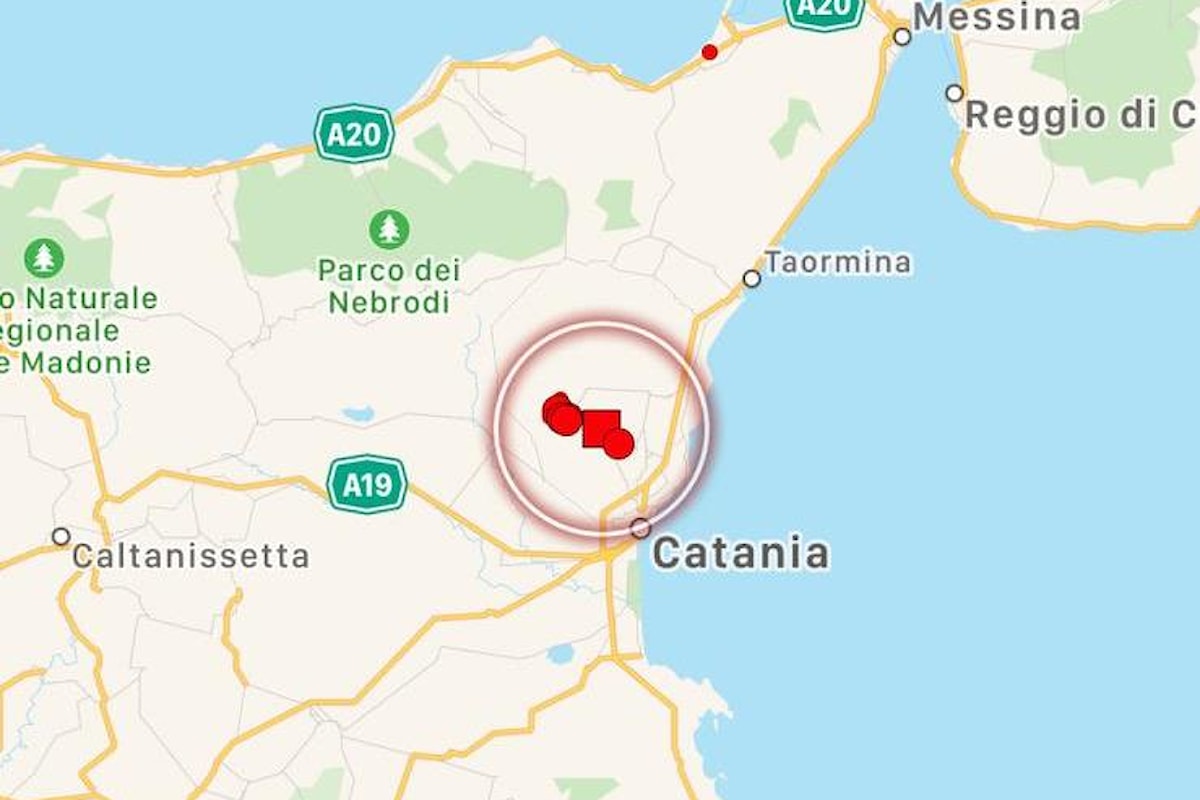 Scossa di terremoto in Sicilia di magnitudo 3,8 a nord di Catania