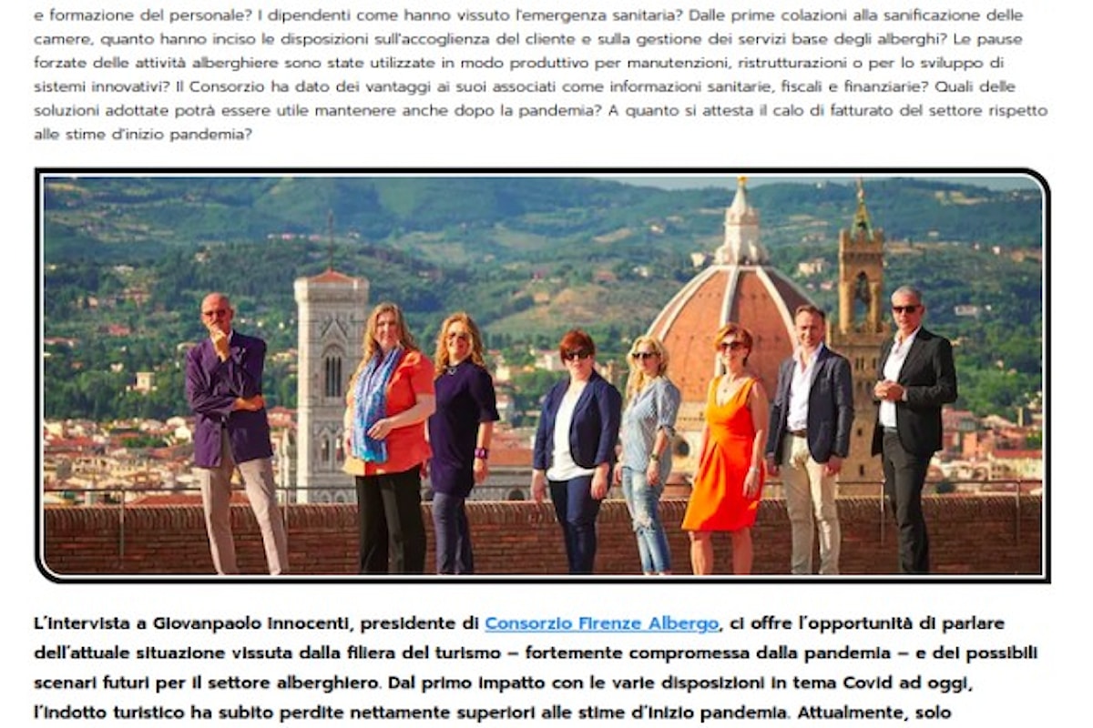 Giovanpaolo Innocenti, Consorzio Firenze Albergo: il Mercato del Turismo è pronto e deve ripartire