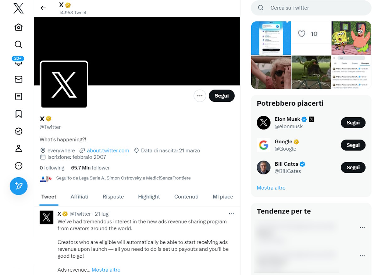 Twitter ha cambiato logo in attesa di cambiare nome utilizzando il dominio x.com