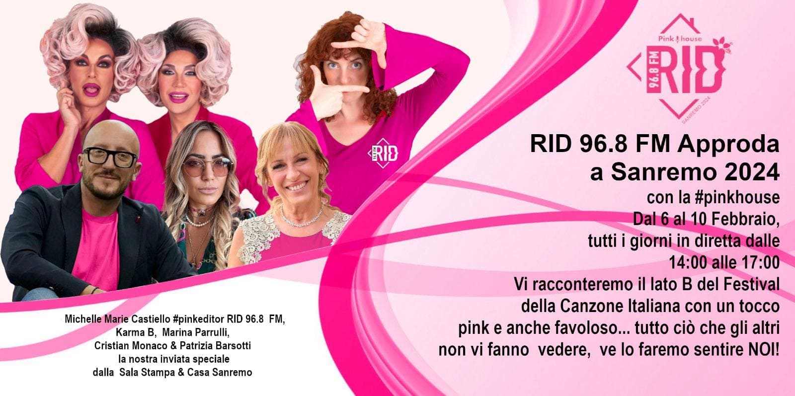 La Pink House di RID 96.8 FM suona di musica alternativamente unica a Sanremo 2024