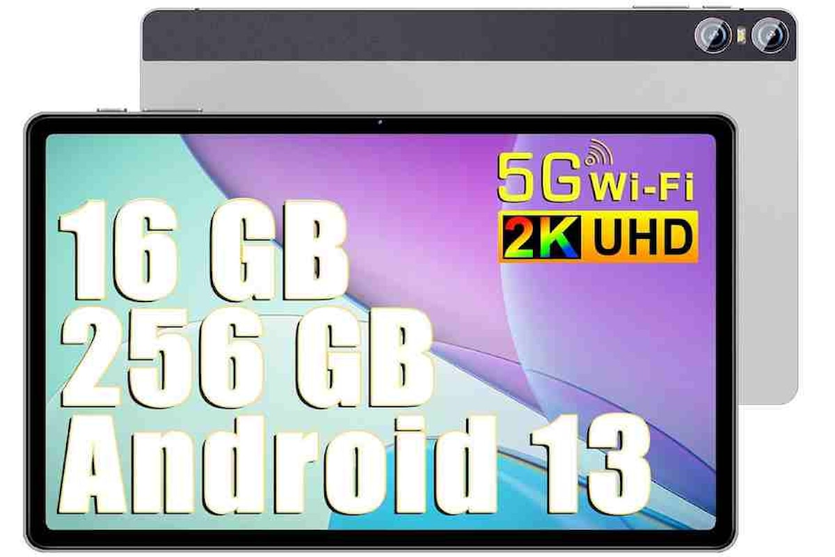 SEBBE Android 13 Tablet 11 Pollici: 16GB RAM, 256GB ROM, Display 2K, Fotocamera 20MP, Batteria 10000mAh - Acquista con il 10% di Sconto!