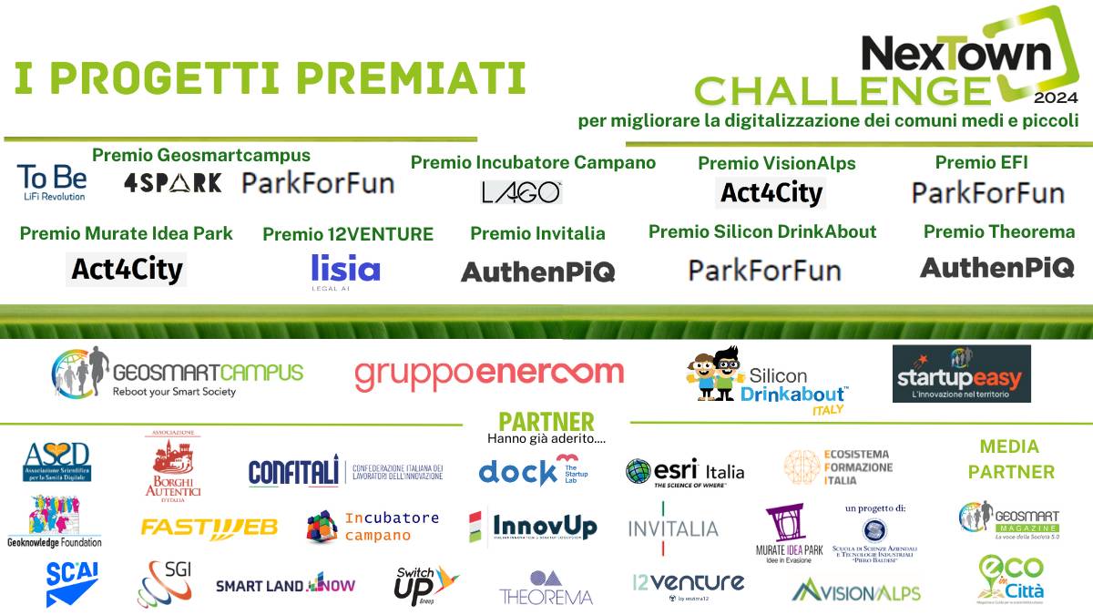 #NEXTOWNCHALLENGE2024, la challenge dedicata alla digitalizzazione dei comuni, premia 7 soluzioni d’eccellenza