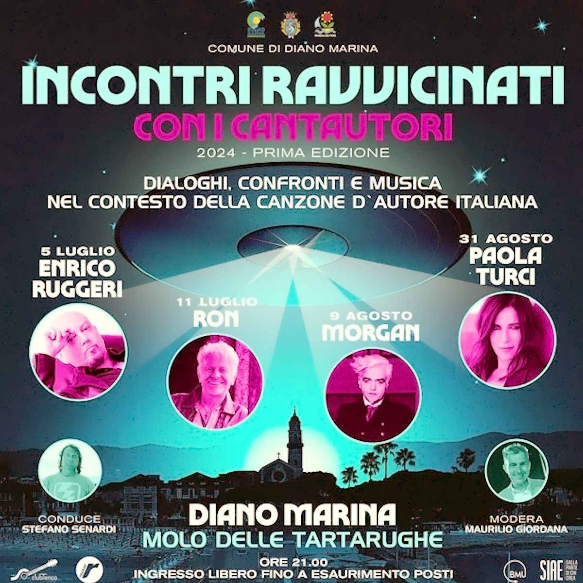 Al via, venerdì 5 luglio “Incontri Ravvicinati Con I Cantautori”, la rassegna ideata da Stefano Senardi che promuove la cultura musicale. Gli ospiti: Enrico Ruggeri, Ron, Morgan e Paola Turci