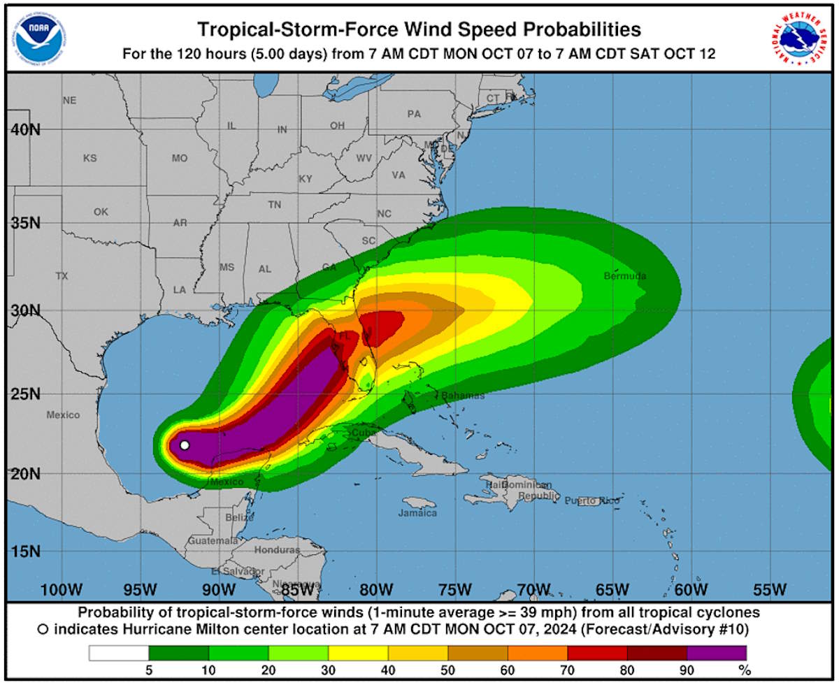 La Florida ancora a rischio devastazione per l'avvicinarsi dell'uragano Milton