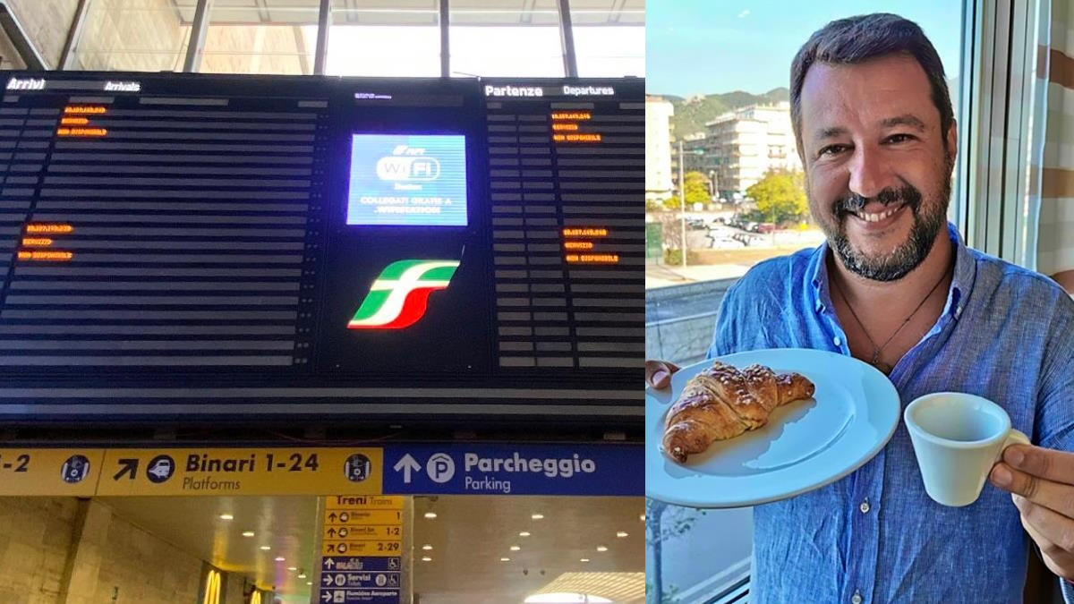 Mercoledì tragico per la circolazione dei treni in Italia e il ministro dei Trasporti Salvini si discolpa così...