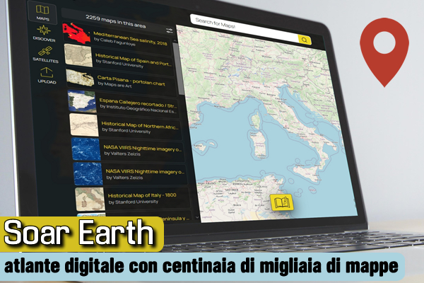 Soar Earth : atlante digitale con centinaia di migliaia di mappe