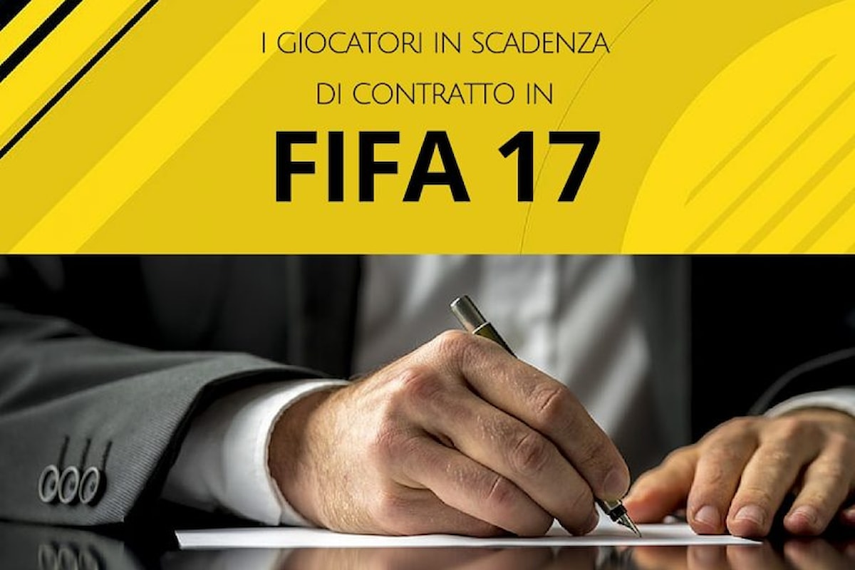 Fifa 17: i calciatori in scadenza di contratto per la modalità carriera