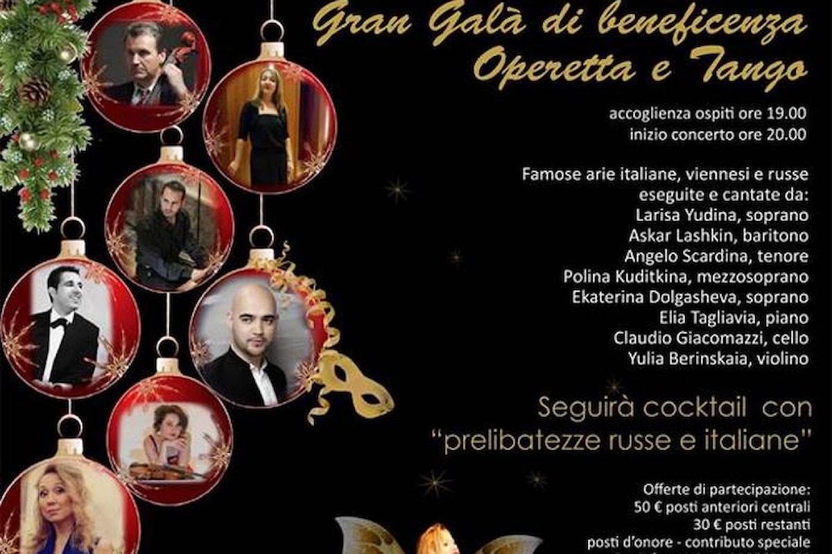 19 dicembre, Stravinsky Russkie Motivi presenta Concerto Natalizio - Gran Galà di Beneficienza Operetta e Tango presso la Sala Barozzi a Milano