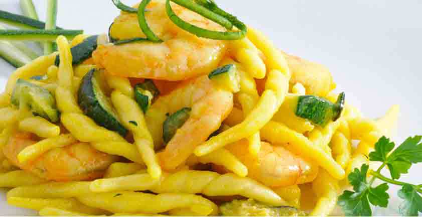 Ricetta trofie zucchine e gamberi