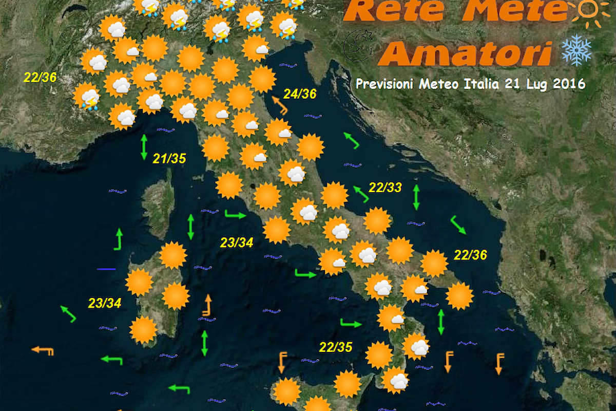 Bollettino Meteo 21 luglio 2016