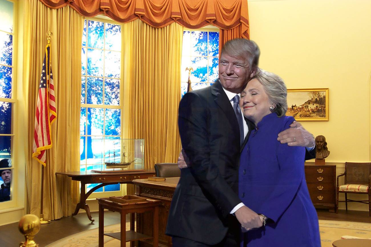 L'abbraccio fra Obama e la Clinton: ondata di variazioni sul tema con Photoshop